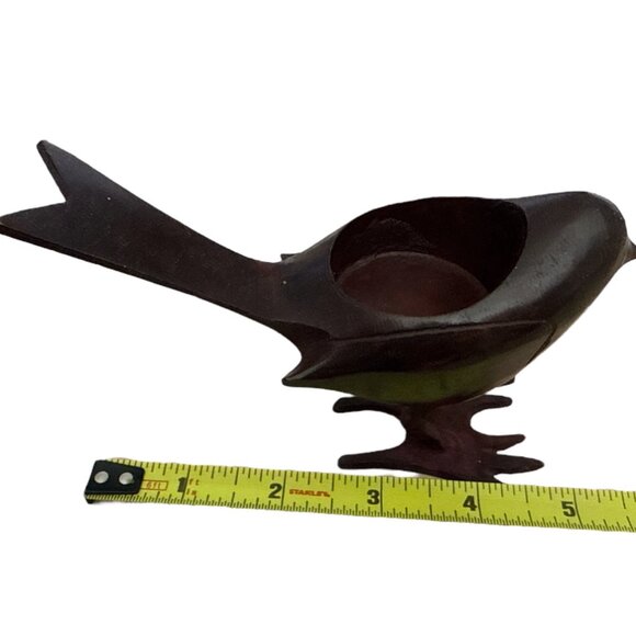 Vintage Mid Century Modern Metal Bird Planter Votive Holder 5” - Picture 4 of 6
